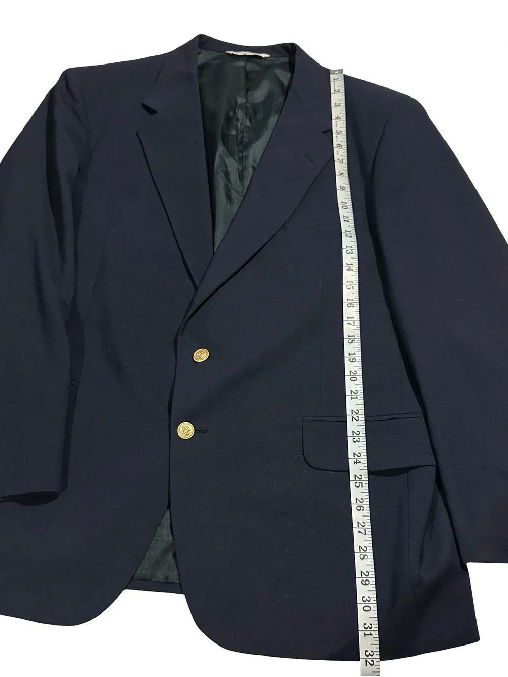 Vtg Stafford Navy Blue Wool Suit Jacket Sports Coat Tailored In USA Sz 46R NWOT